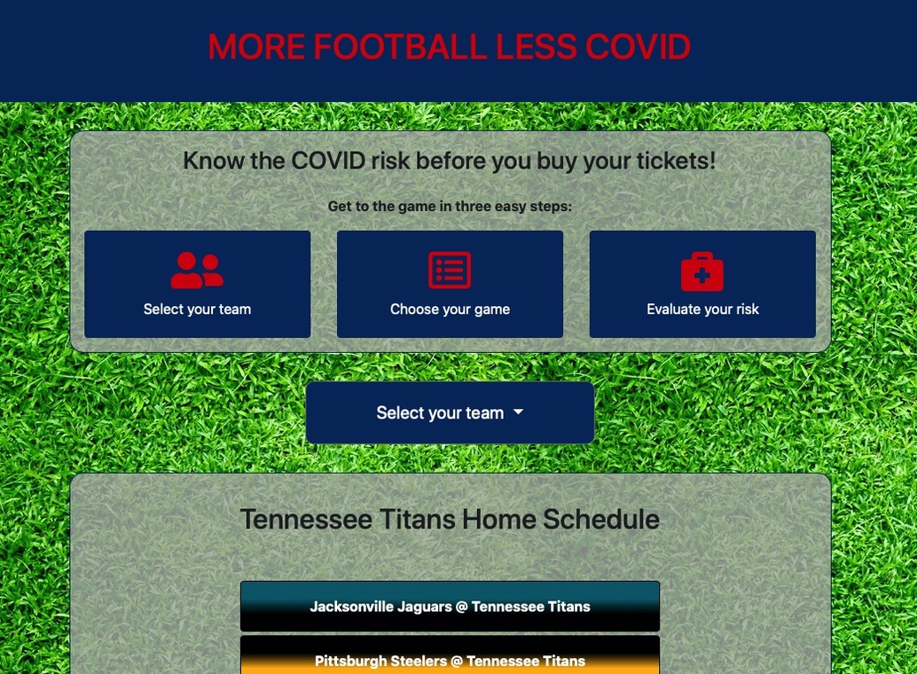 More Football Less COVID app