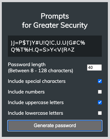 Password Generator app